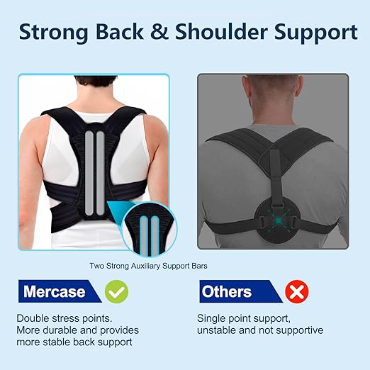 Mercase Professional Posture Corrector for Women and Men - Back Brace to Stop Slouching, Adjustable Full Back Support, Improve Spine Alignment & Stand Taller, Large(32-39 in)
