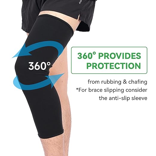 Orthomen Undersleeve Knee Brace Cotton Spandex Blend Knee Sleeves (2 Pack) for Women & Men, Breathable Knee Sleeve for Knee Bracing, Comfortable Knee Sleeve for Knee Braces,X-Large