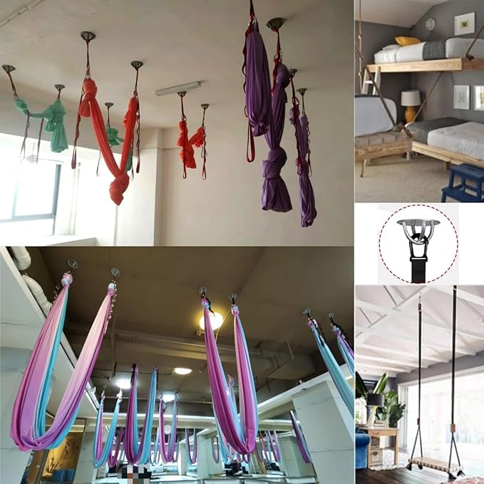 Wall Mount Bracket for X, Yoga Ceiling Mount Suspension Straps for Gymnastic Rings and Aerial Yoga Swing