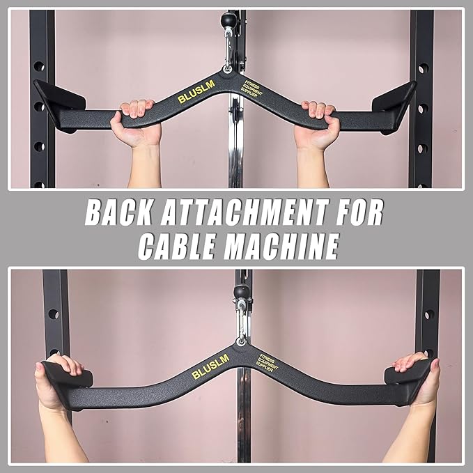 LAT Pull Down Bar for Cable Machine, LAT Pulldown Attachments T-bar V-bar Cable Attachment for Gym, Back Tricep Strength Training Handle