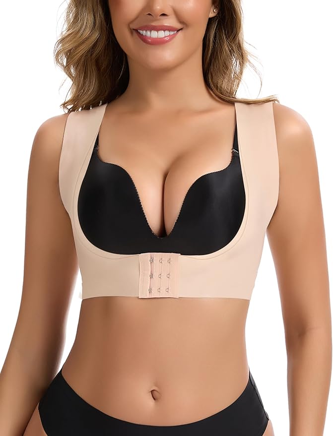 MISS MOLY Posture Corrector For Women Open Bust Chest Brace Push Up Back Support Front Closure Bra Tank Top Shapewear