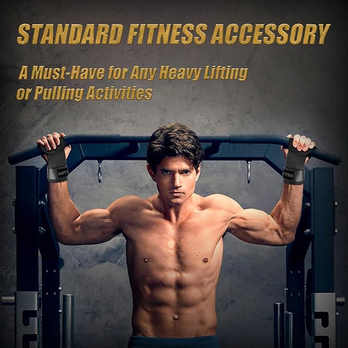 Weight Lifting Wrist Strap, Weightlifting Grip Strap for Gym Deadlifts, Powerlifting, Heavy Shrug, Pull Ups, Three Layer Leather Adjustable Training Accessory Gifts for Men Women Dad Him