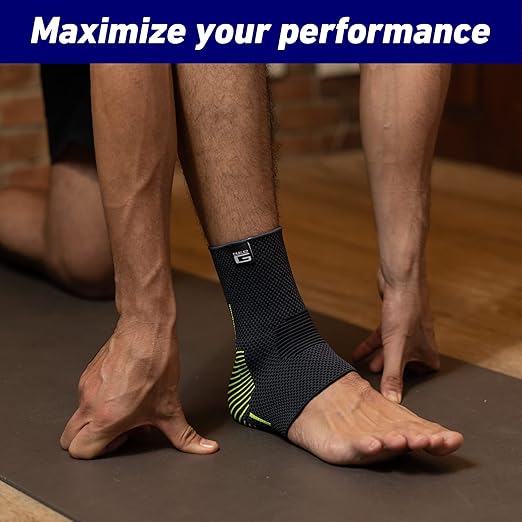 Neo-G Ankle Compression Sleeve Sports – Active – Ankle Compression Sleeve for Running - Lightweight, Elastic, Helps with Strains, Weak Ankles, Injury Recovery, Ankle Swelling Relief - S