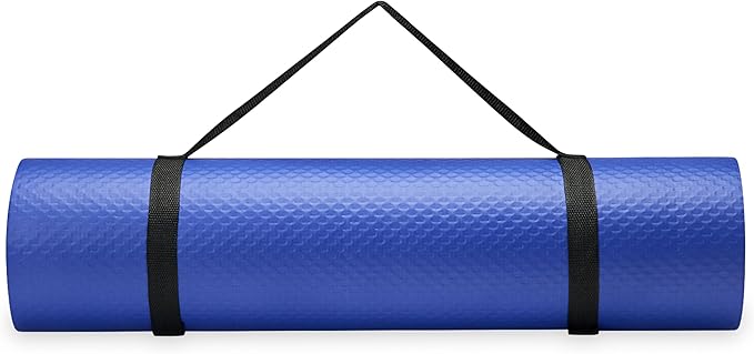 Champion 10mm Exercise Mat, Cushioned Non-Slip Workout Mat with Textured Base for Yoga, Pilates, Stretching & Floor-Based Training, Lightweight NBR Material, Includes Carry-On Strap