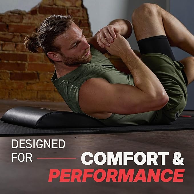 SPRI Ab Mat - Workout Mat Accessory for Abdominal Exercises, Sit-Ups, Crunches, Push-Ups, Core Training, and More - Portable Padded Shaped Mat with Curved Back Support for Toning Abs