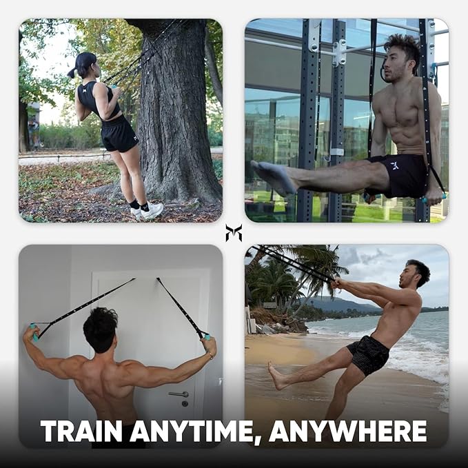 Kensui Nanobars V2 – Ultra-Compact Portable Suspension Trainer – Pocket-Sized Home Gym for Travel & Outdoor Workouts – 600lb Capacity – Dual Anchor System with Rotating Handles