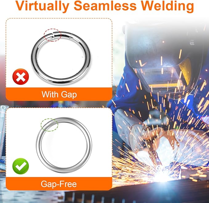 2 3/8 inch Metal O Rings, Stainless Steel Round Ring Buckles, Solid Welded Metal Ring for Dog Collars, Macrame, Hanging Strap Slings