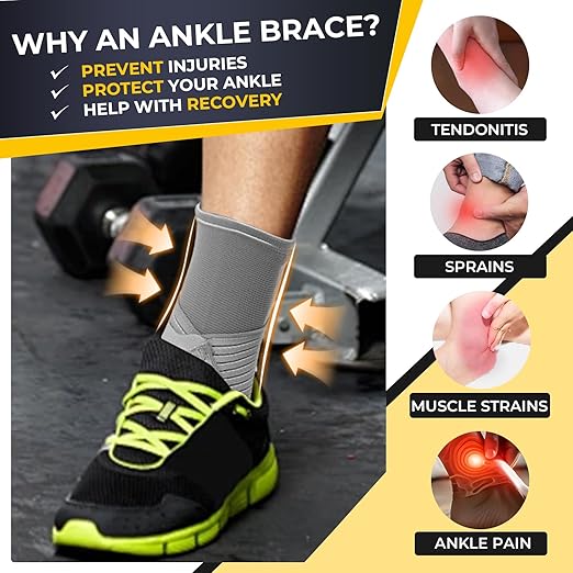NeoTech Care Adjustable Ankle Support Brace (Gray, Size XL, 1 Unit)
