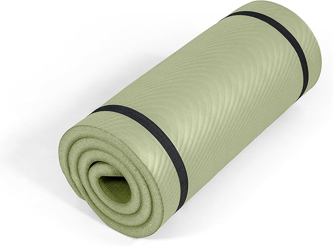 Tone Fitness 1-Inch Thick Yoga Mat | High-Density, Non-slip Exercise Mat with Carrying Strap for Yoga, Pilates, & Home Gym Workouts | Multiple Options