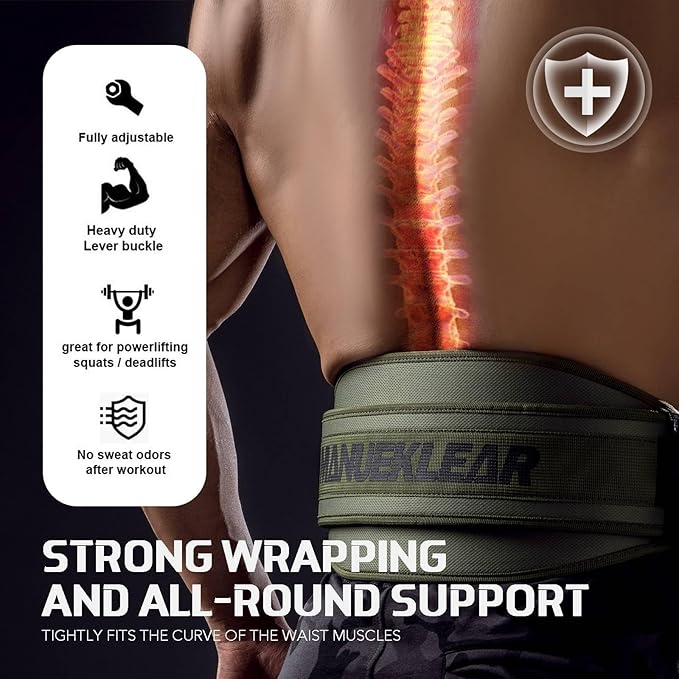 Weight Lifting Belt, Lifting Belts for Women Men,MANUEKLEAR Weightlifting Belt Quick Locking Back Support for Bodybuilding, Fitness, Powerlifting, Cross Training, Squats, Workout, Exercise