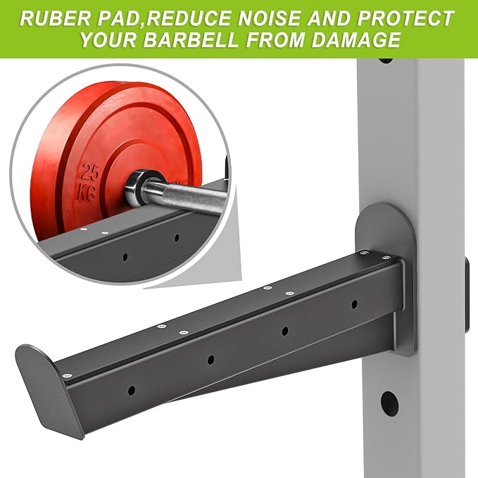 Kipika Power Rack Attachment for 5/8" & 1" Holes - Heavy Duty Home Gym Equipment for 2x2 or 3x3 Squat Rack, Adjustable and Easy to Install