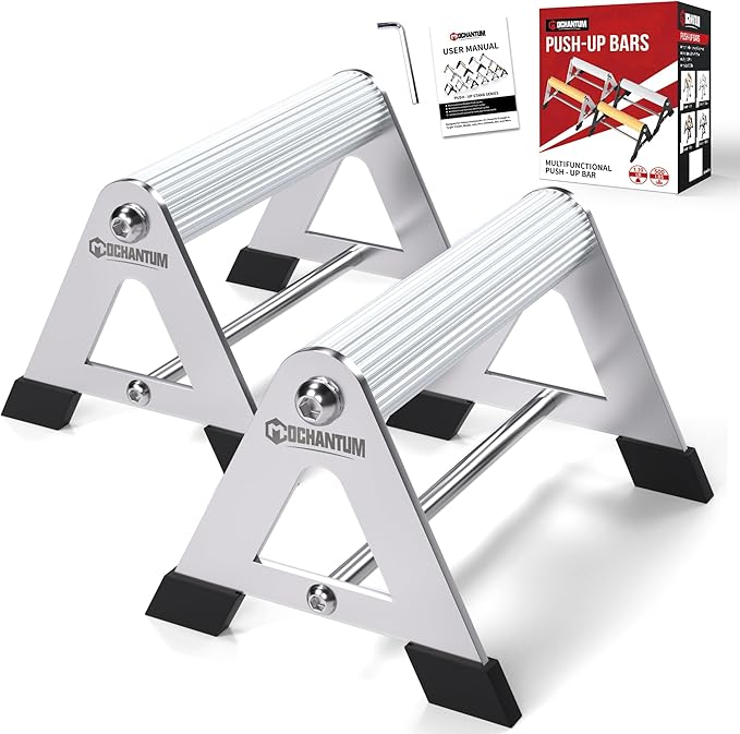 Push Up Bar - Heavy-Duty Stainless Steel Pushup Stands with Non-Slip Base, 500LB Capacity, Portable Home Gym Equipment for Strength Training & Floor Workouts