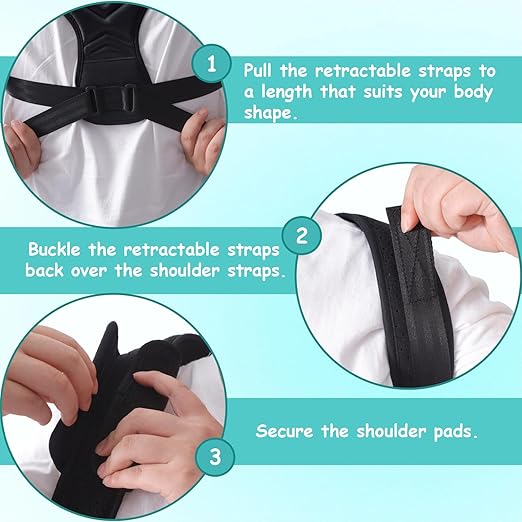 King Mills Plus Size Back Brace, Back Brace Posture Corrector for Women and Men, Ideally Use as Plus Size XL to XXXL Back Straps for Posture, Back Spine Corrector, or Rounded Shoulder Corrector