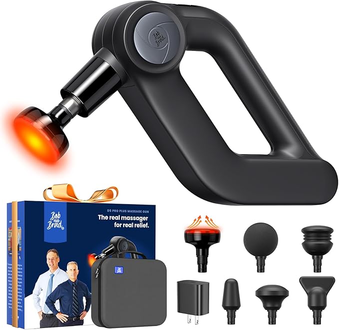 BOB AND BRAD D5 Pro Plus Massage Gun with Heat, FSA-HSA Eligible, 13mm Amplitude Deep Tissue Percussion Massage Gun with Max Power for Muscle Therapy, Professional Muscle Massager