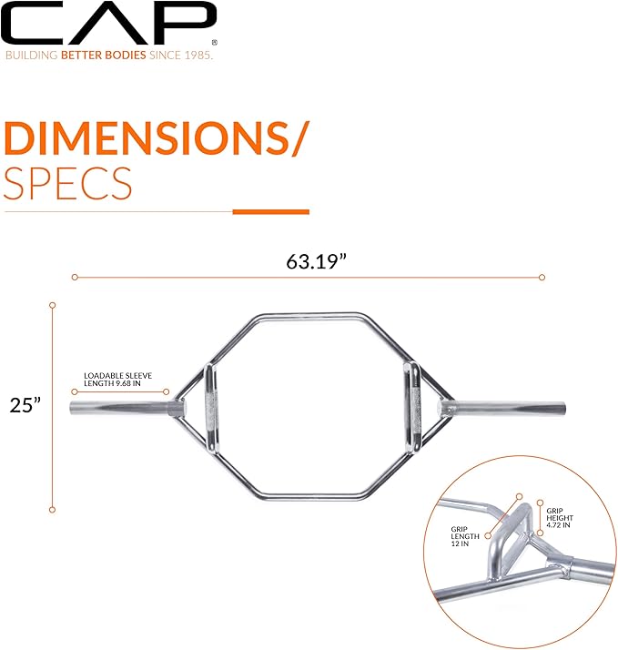 CAP Barbell Olympic Trap Bar | Multiple Grip Options
