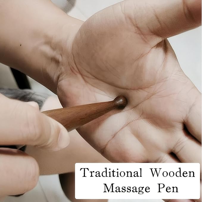 Sandalwood Acupoint Massage Pen, Traditional Wooden Acupressure Stick Reflexology Tool for Deep Tissue, Meridian Massage Tool for Body, Hand and Foot