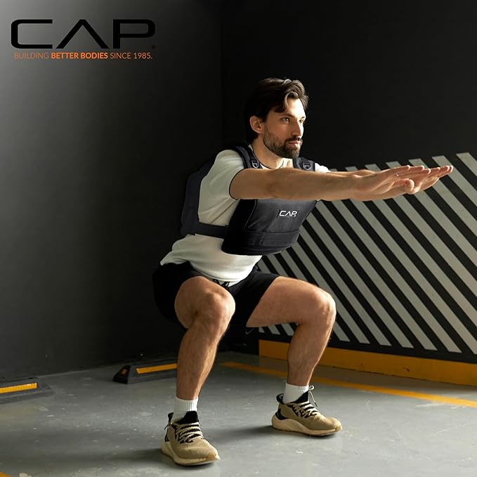 CAP Barbell Adjustable Weighted Vest | 20-150 lbs | Heavy-Duty Workout Vest with Removable Iron Weights for Strength Training, Cardio, Running, and Calisthenics