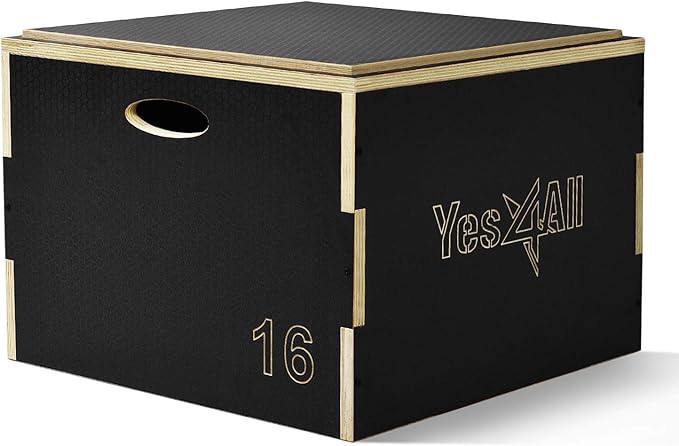 Yes4All 3 in 1 Wooden Plyo Box, Plyometric Box Platform for Jump Training, Jump Boxes for Home Gym Exercise and Outdoor Workout