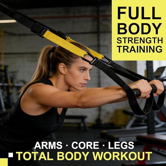Home Resistance Training Kit, Resistance Trainer Exercise Straps with Handles Portable Home Gym System for Full Body Workout, Strength Training & HIIT