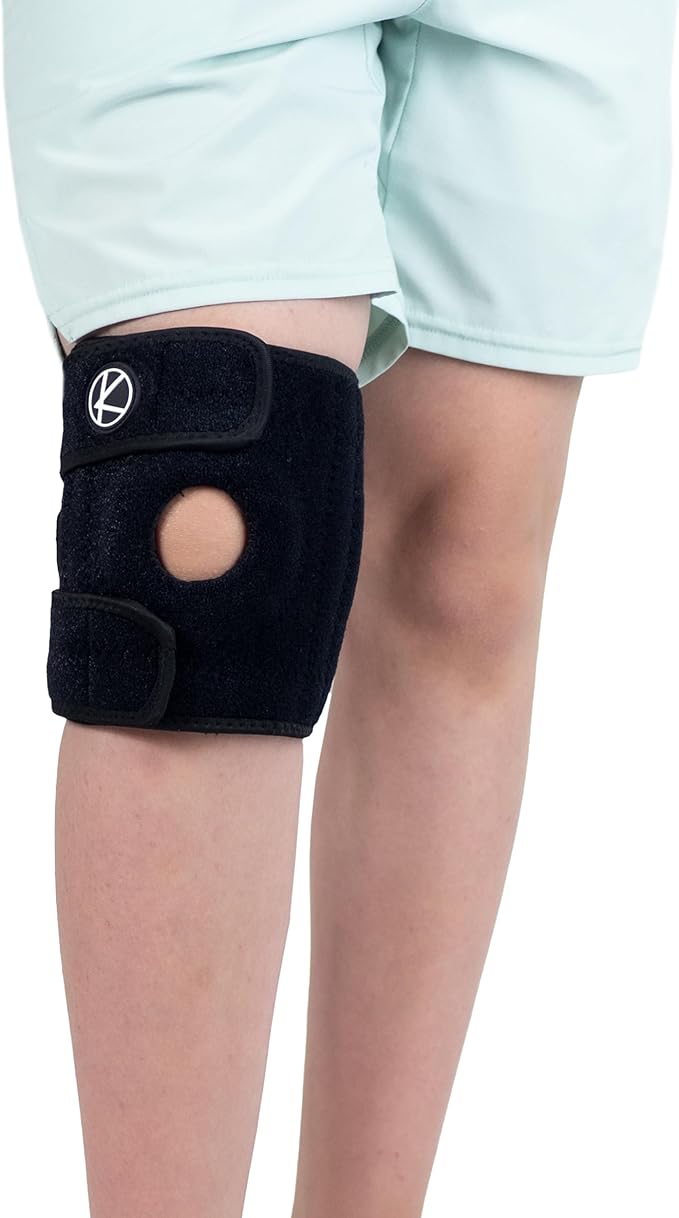 KARM Kids Knee Brace - Osgood Schlatter Knee Brace Youth for Kids, Sports, Pain, Arthritis, Patella, Meniscus Tear, MCL, ACL - Adjustable Compression Support for Child, Boys & Girls (Black)