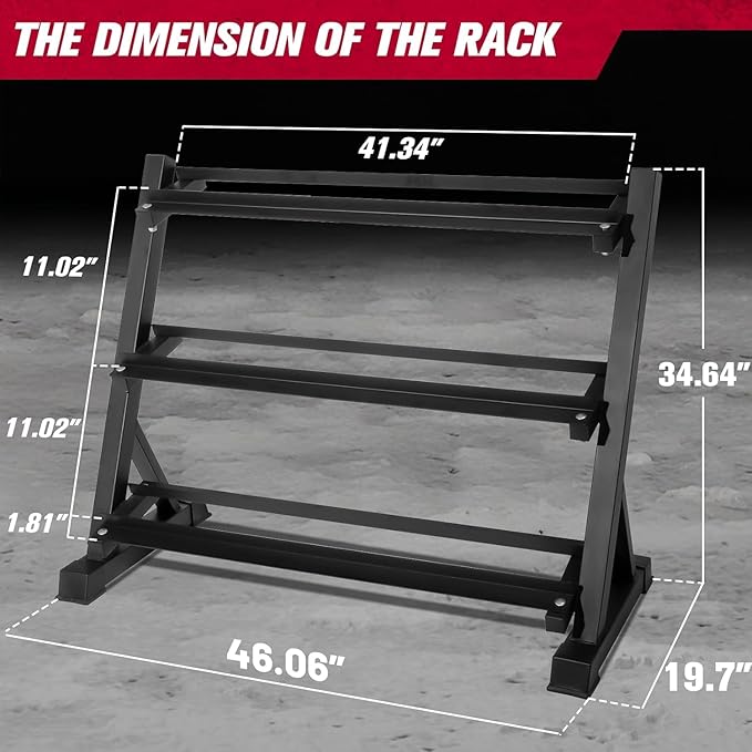 RitFit Rubber Coated Hex Dumbbell Set with Rack, 5-780LB for Home Gym Strength Training, Anti-Slip Knurled Handle, Hexagon Anti-Roll, Heavy-Duty Storage Rack
