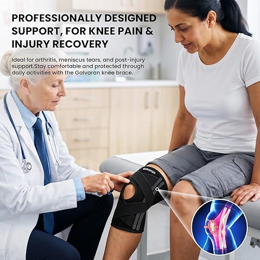 Galvaran Knee Brace for Men & Women - ACL, MCL, Meniscus Tear Support & Arthritis Pain Relief - Stabilizing Knee Braces Support with Side Stabilizers & Patella Gel Pad