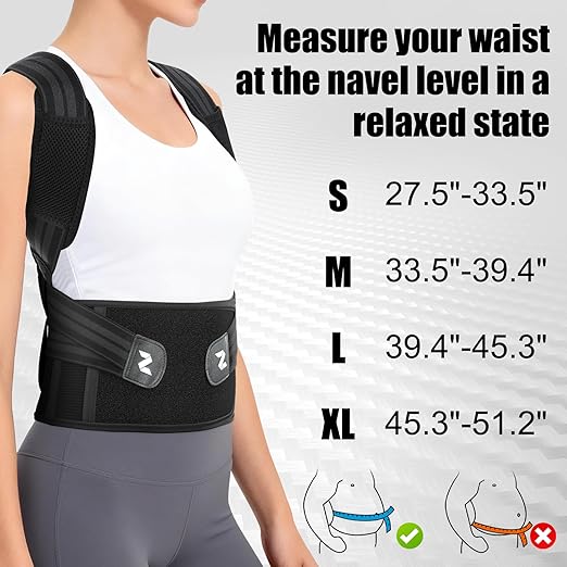 NEENCA Medical Posture Corrector Back Brace for Women & Men, Fully Adjustable Back Support, Shoulder Straightener for Upper and Lower Back Pain Relief - Scoliosis, Hunchback, Thoracic, Spine Corrector