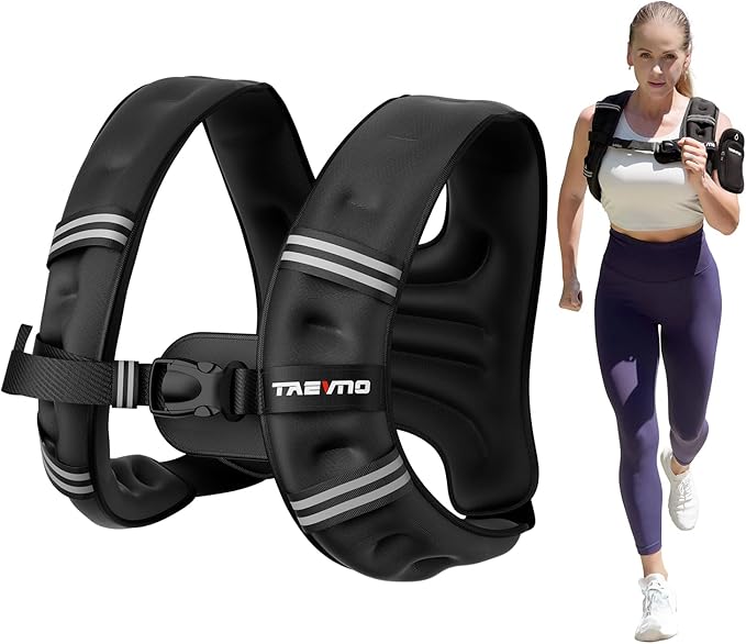 Weighted Vest, 6lb/8lb/12lb/16lb/20lb/25lb Weighted Vest Woman with Detachable Phone Pouch, Suitable for Women, Men, Ideal for Workout, Strength Training, Fitness, Running, Weight Loss, Walking