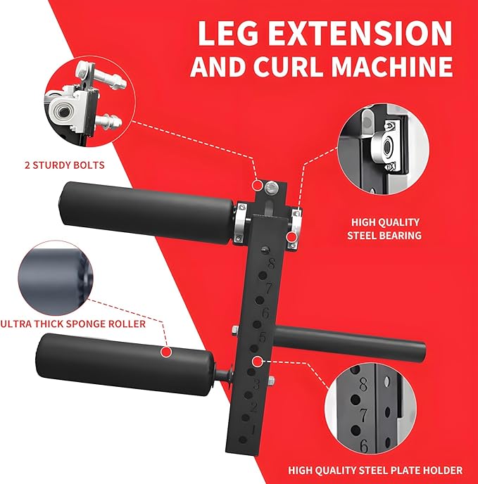 MARLANG Leg Extension and Curl Machine for Power Rack Attachments, Leg Extension Attachment for Home Gym, Leg Curl Attachment for Workout Equipment
