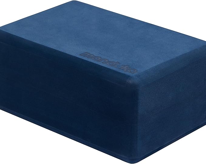 Manduka Recycled High Density EVA Foam Yoga Block – Contoured Edges for Comfort, Firm Stability for Balance and Support in Any Yoga Pose, Midnight, 9''L x 6''H x 4''D