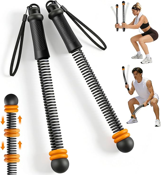 Pinailon Ropeless Battle Ropes, Workout Exercise Rope for Strength Building, Heavy Duty Portable Cordless Battle Ropes for Home Gym, HIIT and Low-Impact Aerobic Training for Men & Women, Black