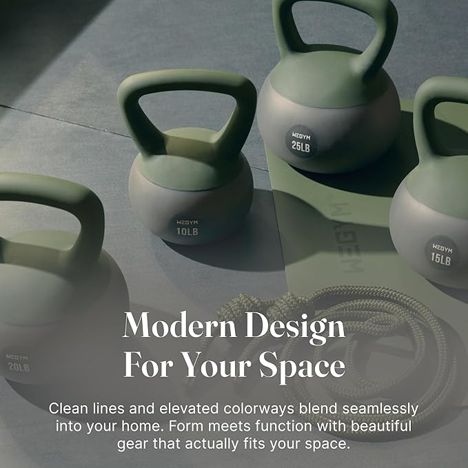 WeGym Soft Kettlebells with Cushioned Impact-Resistant Base and Anti-Slip, Wide-Grip Handle for Home Workouts, Weightlifting, and Full Body Strength Training