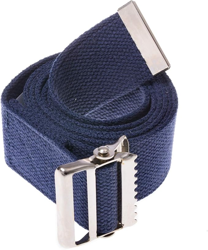 COW&COW Transfer and Gait Belt 72inch with Metal Buckle - Transfer Walking and Standing Assist Aid for Caregiver Nurse Therapist 2 inches (Navy Blue)