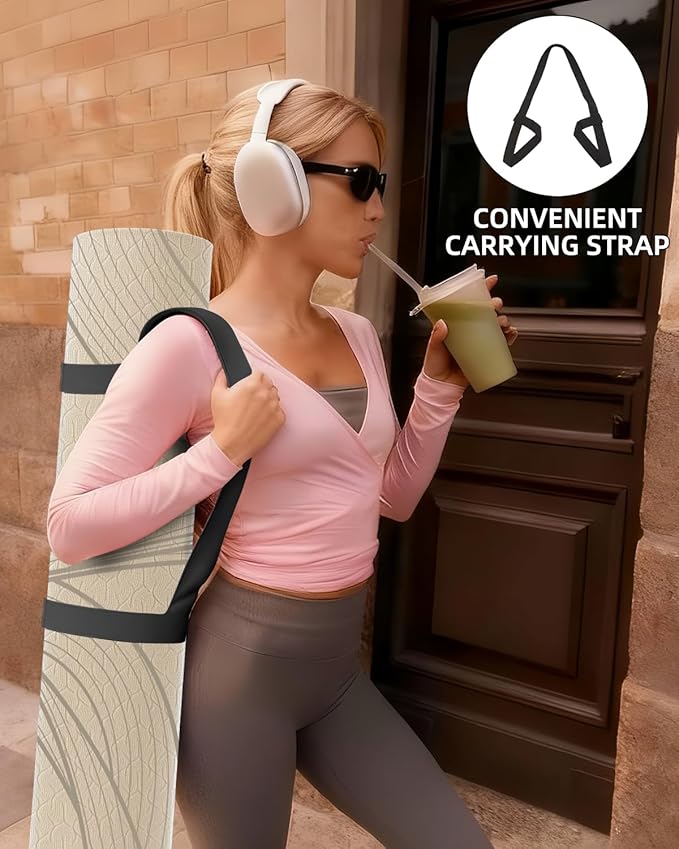 Large Yoga Mat (75.5"x47.6"x0.4"）Extra Wide & Thick 10mm, Non-Slip Exercise Mat, High-Density TPE Mat for Yoga Pilates & Home Gym Workouts