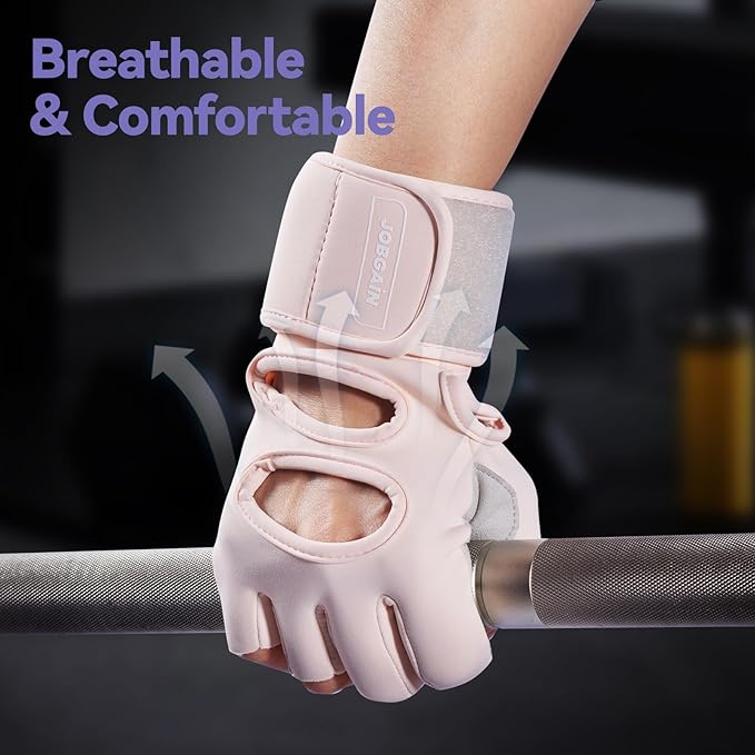 Workout Gloves for Men and Women, Gym Weight Lifting Padded Gloves with Wrist Wrap Support, Full Palm Protection & Extra Grips, for Weightlifting, Exercise, Cross Training, Fitness, Pull-Up