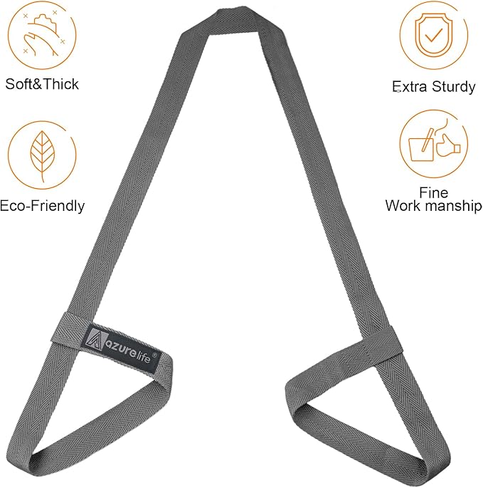 A AZURELIFE [MAT NOT Included] Yoga Mat Sling, Yoga Mat Straps for Carrying, Easy-Cinch Yoga Mat Holder Strap