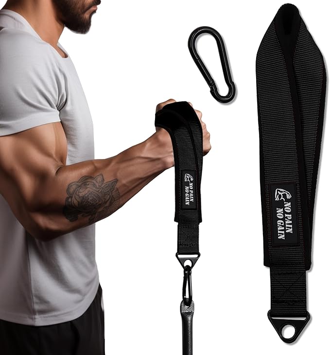 Arm Wrestling Training Strap Belt Hand Grip Arm Finger Forearm Exerciser Strengthener for Cable Machine and Free Weight