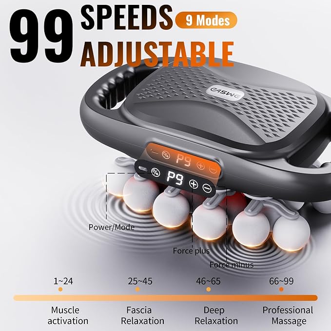 20-Head Massage Gun, Electric Deep Tissue Body Massager, Professional Muscle Massager Tool for Easing Shoulder, Back, Neck, Legs, 9 Modes / 99 Speeds, Massage Gifts for Women, Men (20-Head)