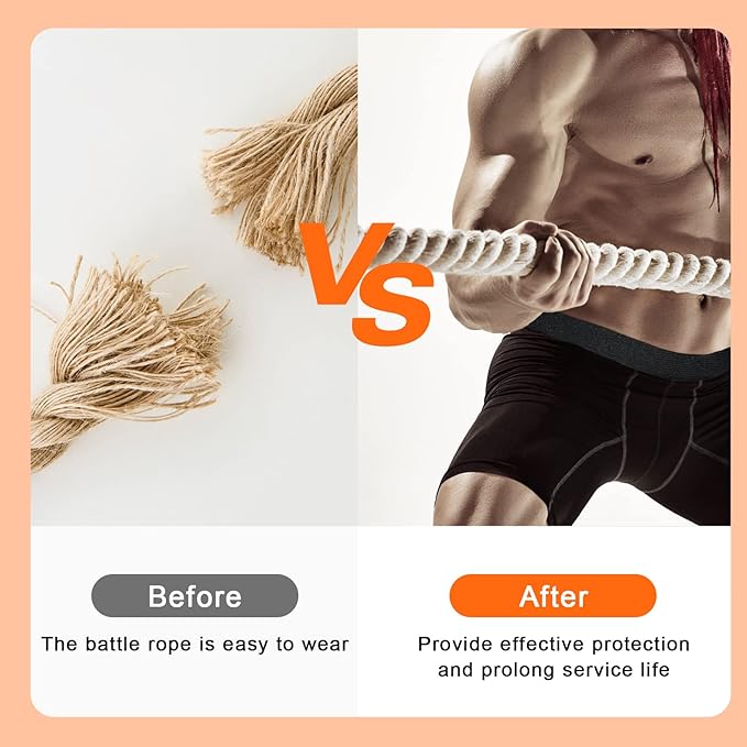 Hoedia 2 Packs Battle Rope Anchor Strap Kit Accessories for Home Gym Outdoor Muscle Workout Equipment,Carabiners with 4 Durable Straps and 2 Heavy Duty Carabiner, Home Gym Equipment