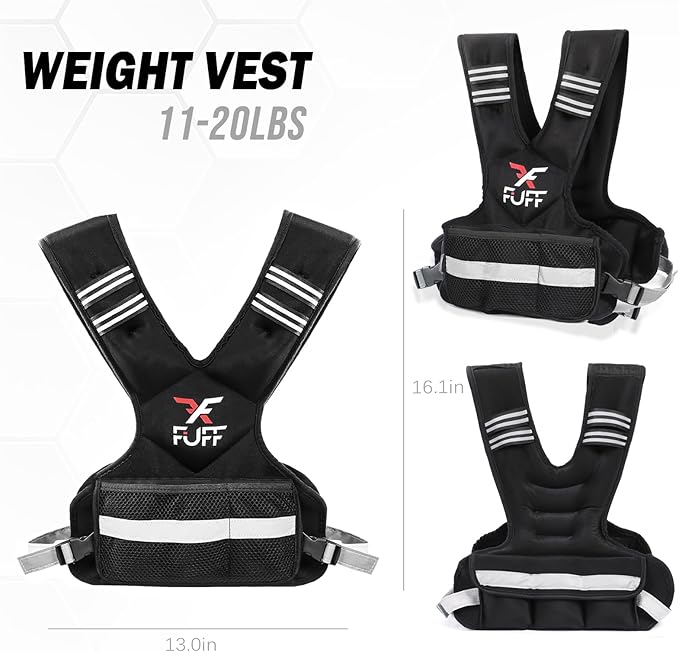 FUFF Weighted Vest Woman, 4-10/11-20/20-32 Lb Adjustable Weight Vest for Women Men, Female Strength Training Body Vest for Walking Exercise Running Workout