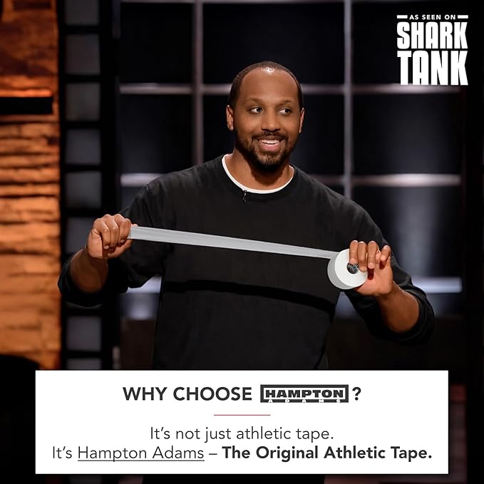 Hampton Adams | As Seen on Shark Tank | Original Athletic Sports Tape (3-Pack) | 45ft Rolls | Very Strong Easy Tear NO Sticky Residue | Best Tape for Athlete & Trainers | Fingers Ankles