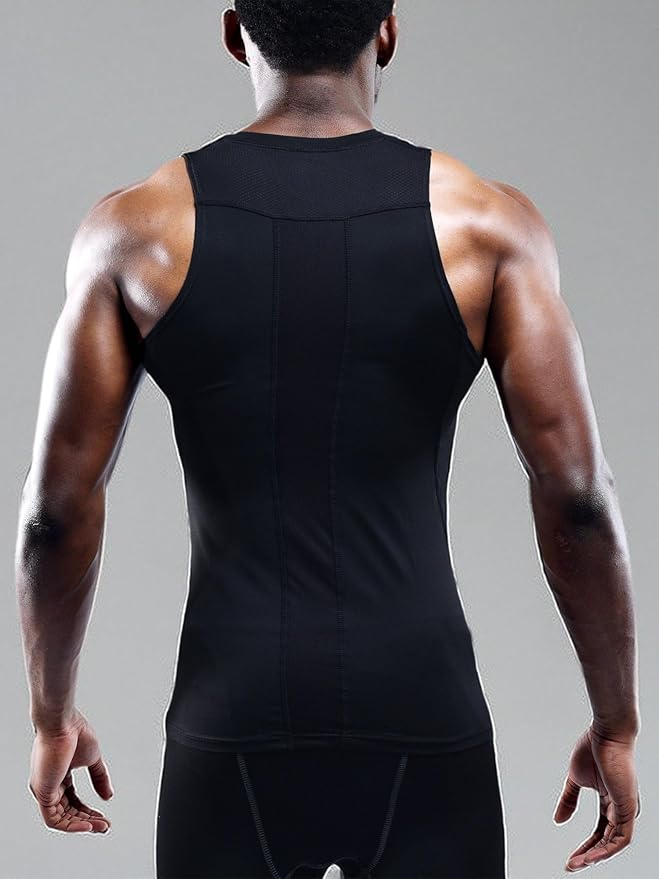 NELEUS Men's 3 Pack Athletic Compression Under Base Layer Sport Tank Top