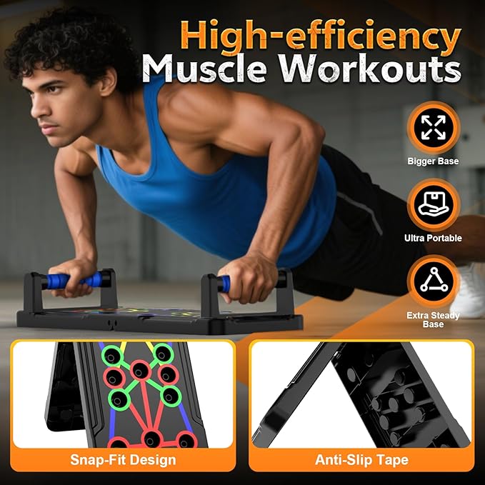 IUT Solid Push Up Board 15 in 1 Home Workout Equipment Multi-Functional Pushup Stands System Fitness Floor Chest Muscle Exercise Professional Equipment Burn Fat