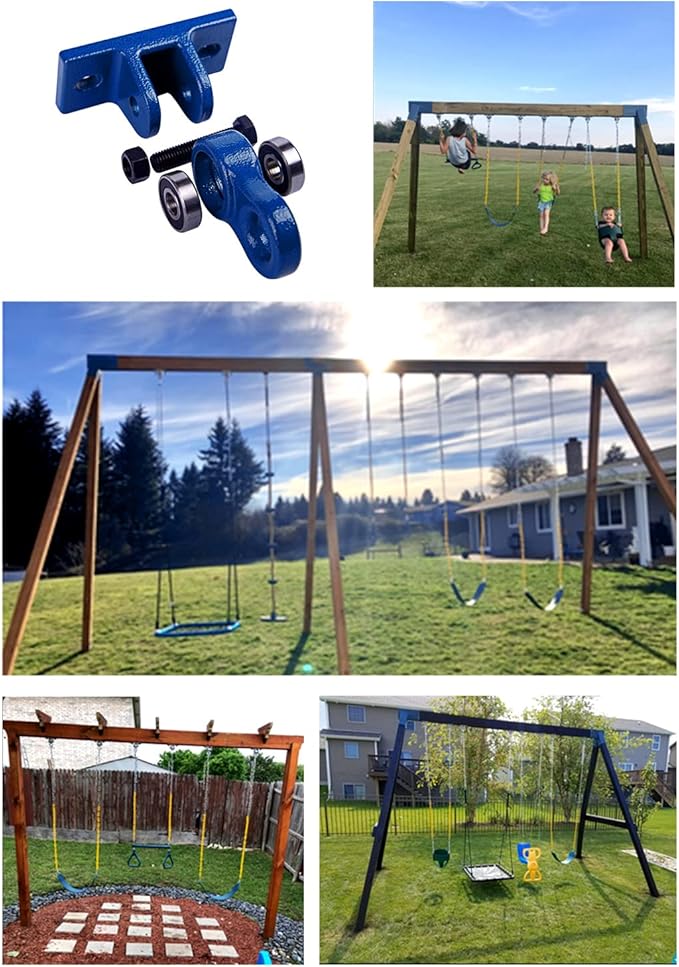 Heavy Duty Blue Swing Hangers Screws Bolts Included Over 5000 lb Capacity Playground Porch Yoga Seat Trapeze Wooden Sets Indoor Outdoor 2 Pack