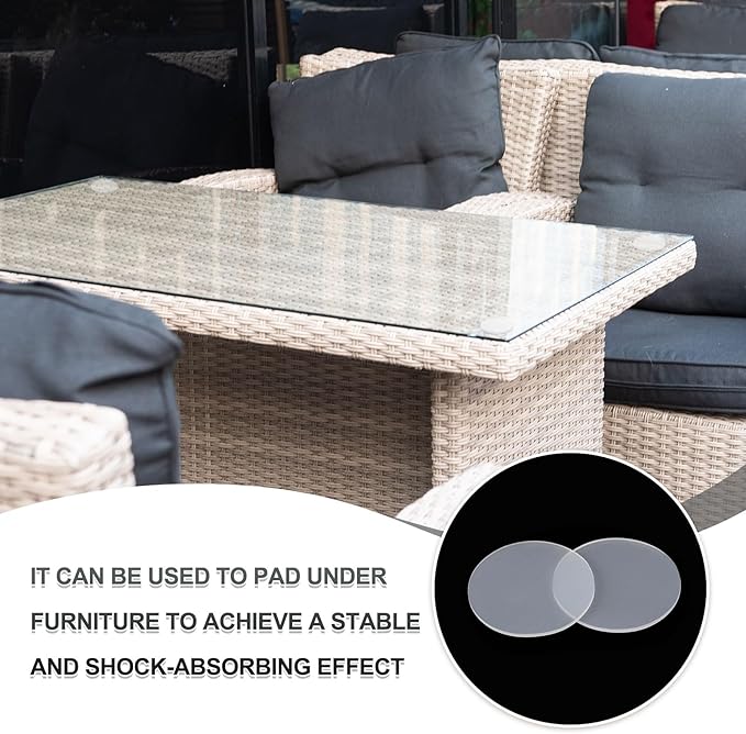PATIKIL Glass Table Top Anti Slip Pads, 10Pcs 35mm Dia x 5mm Thick Clear Glasses Tables Silicone Bumper Pad for Photo Frame Furniture Kitchen Cabinets DIY Home Craft, White