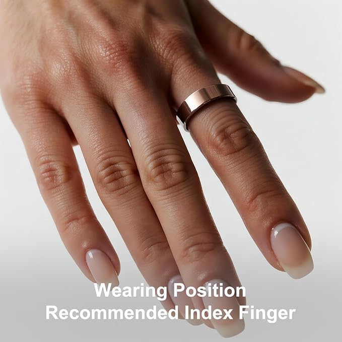 Titanium Smart Ring, Sleep & Activity Tracking Ring with Heart Rate, HRV, Stress Insights, 7-Day Battery Life, No Subscription, IP68 Waterproof, iOS & Android Compatible (Rose Gold, 8)