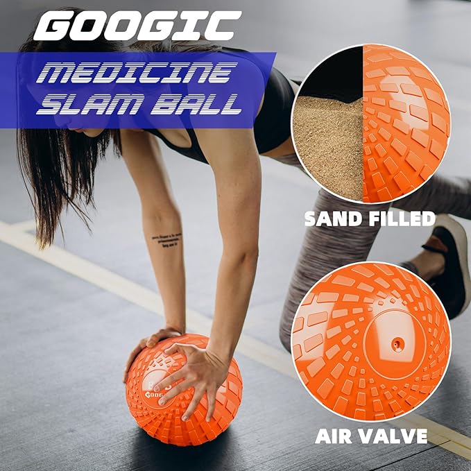 Slam Ball 8 lbs Medicine Ball Weighted Balls for Exercise and Workout, Strength, Cardio, Cross-Training and Core Workouts