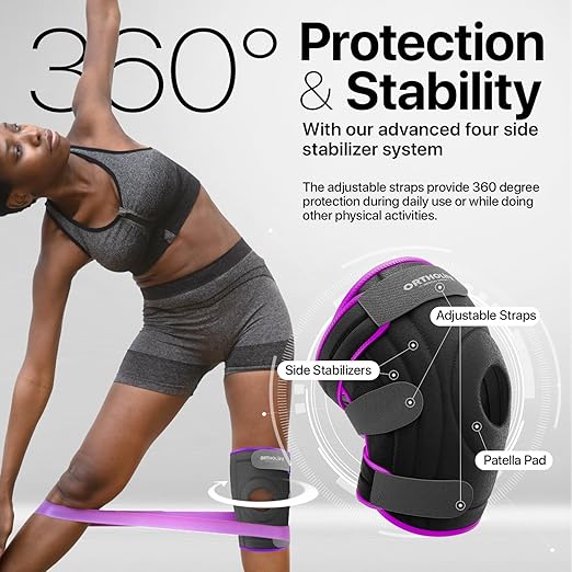 Knee Brace for Women and Men – Knee Compression Sleeve for Meniscus Tear, ACL, Arthritis Pain Relief, Patella Pad & Side Stabilizers – Please Check How To Size Video (Pink, Medium)