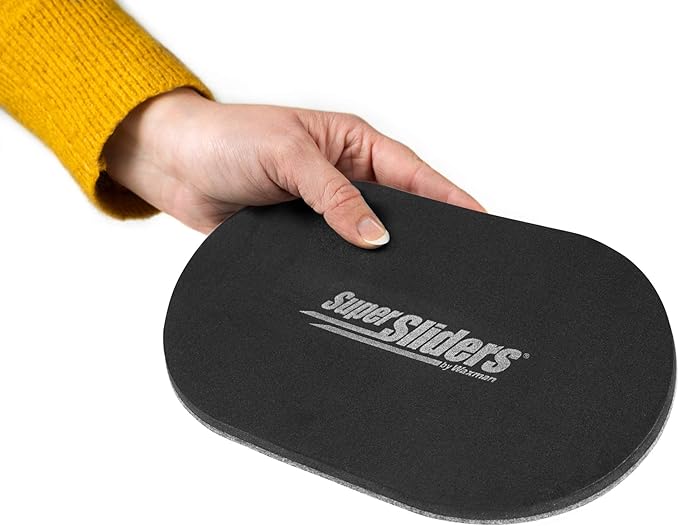 Super Sliders 5-3/4" x 9-1/2" XL Oval Reusable Felt Furniture Sliders for Hard Surfaces, Anti-Slip Protective Furniture Moving Pads for Beds, Sofas, Dressers, Set of 4, Black