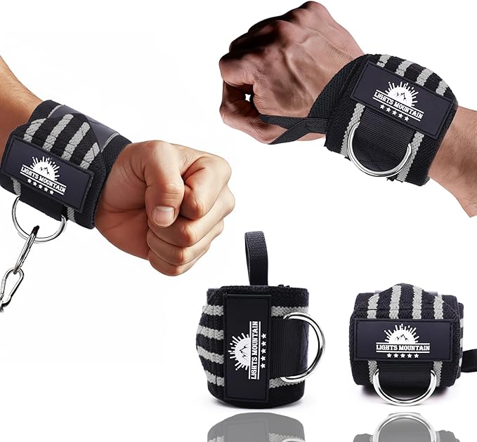 Wrist Wraps for Weightlifting with D-Ring – Heavy Duty Wrist Support for Bench Press, Deadlifts, Overhead Press – Gym Wraps for Men & Women, Max 40lb Cable Use
